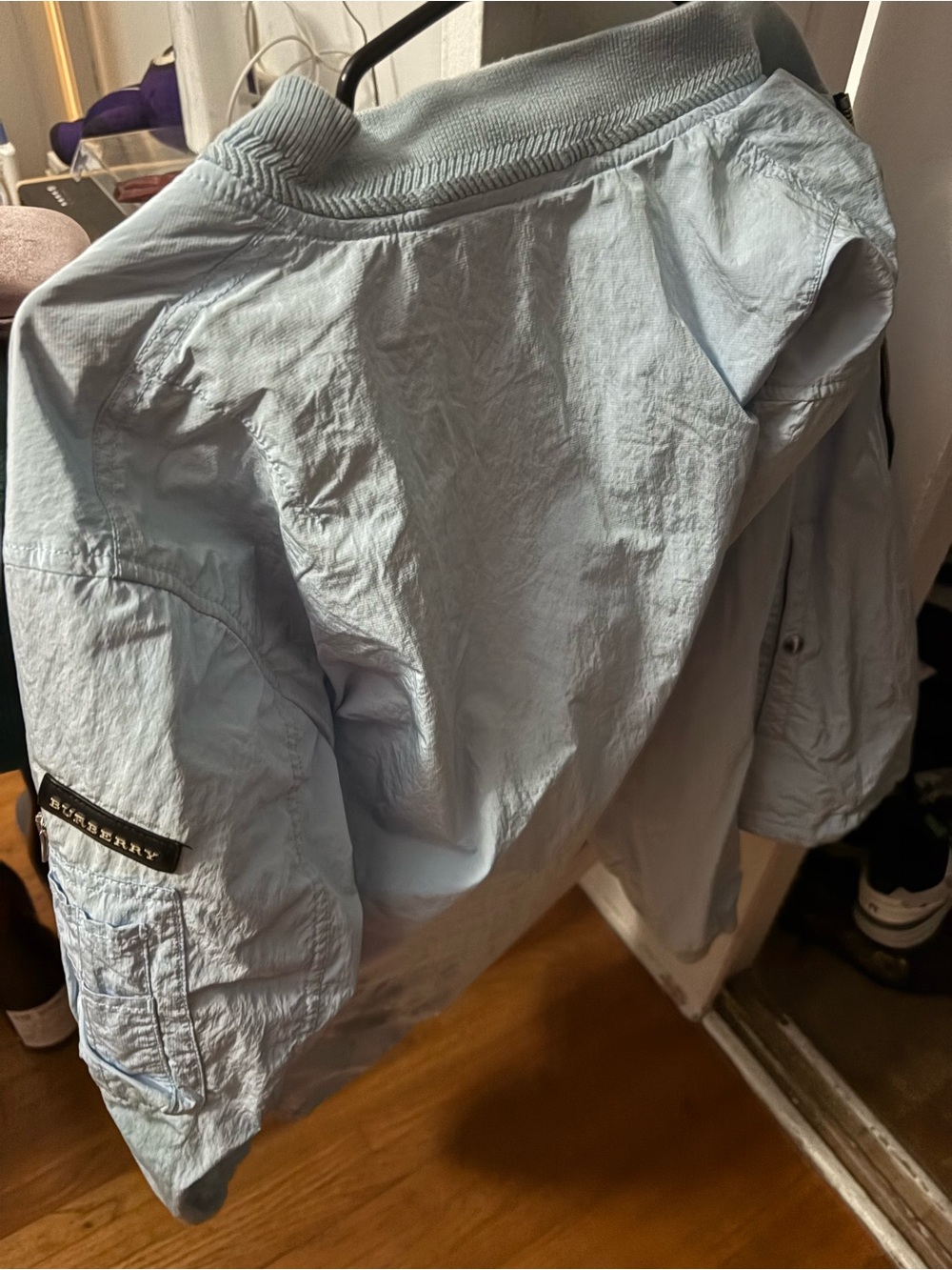 Burberry Pale Blue Lightweight Shirt Jacket